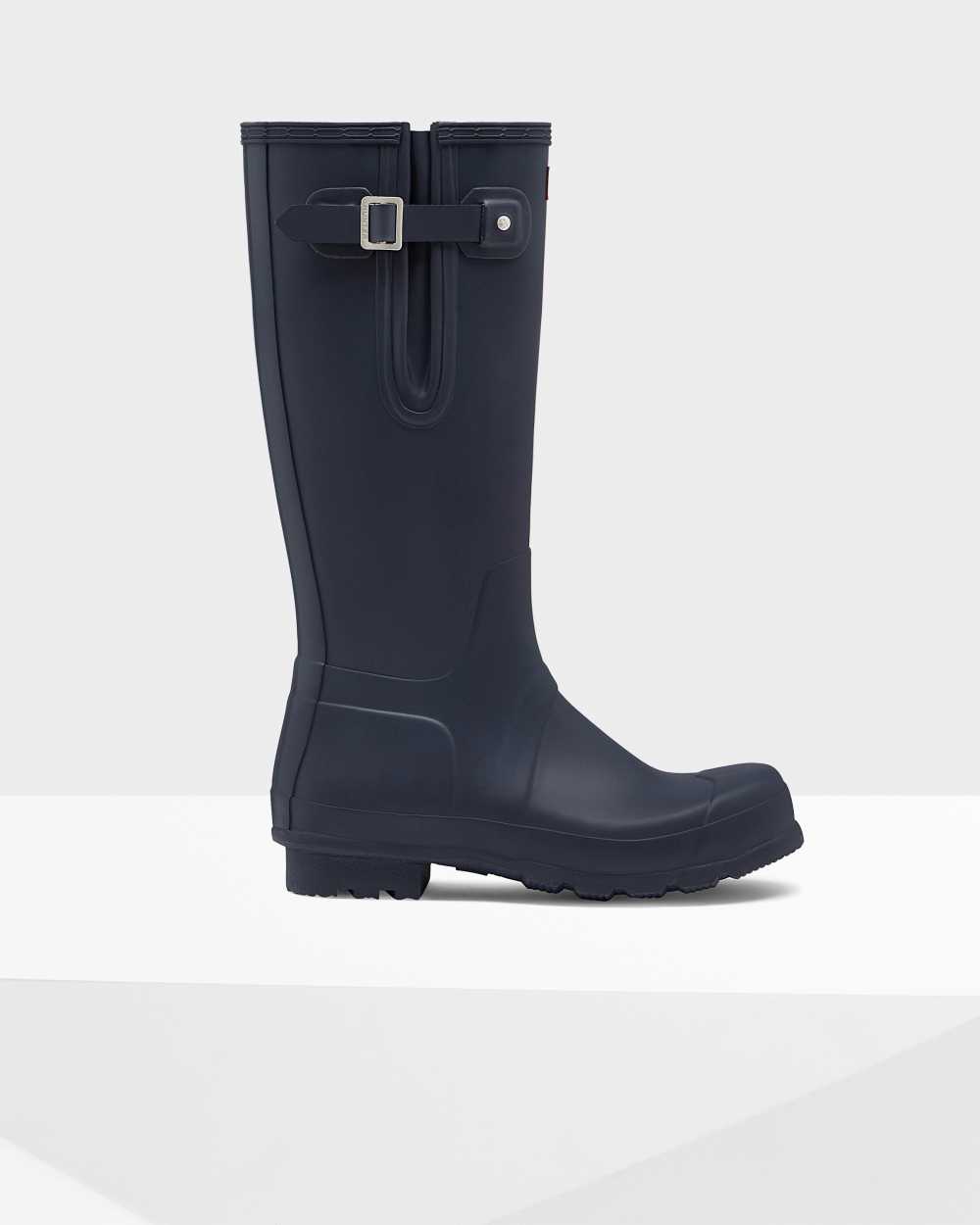 Mens Hunter Original Side Adjustable Tall Boots Navy | ARFISN-758